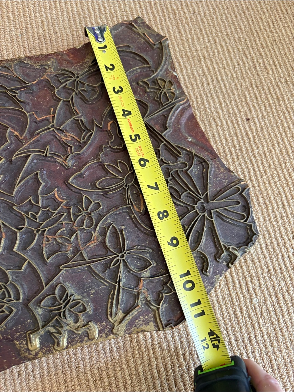 LARGE BLOCK STAMP- OLD made in France 🇫🇷 textiles - Picture 5 of 16